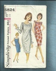 5824 SIMPLICITY 1964 ONE - TWO PIECE DRESS SLEEVES OR NOT PATTERN 16